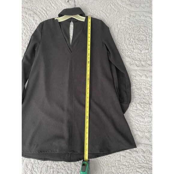 Olivaceous Black Long Sleeve Flowy Open Front with Collar Womens' Sz S - Picture 4 of 9